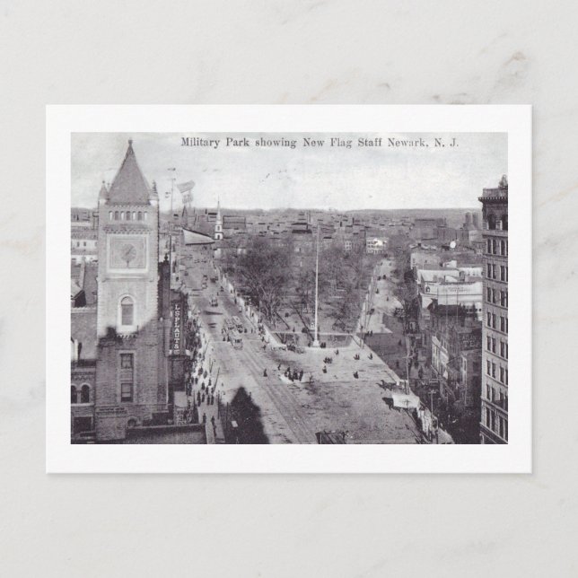 Militärpark, Newark NJ Vintage Vykort (Framsida)