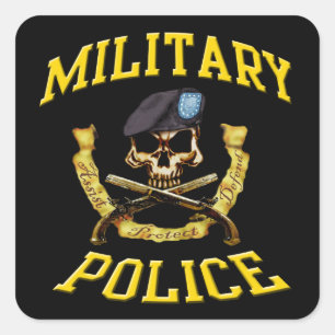 Militärpolis Skull n Pistols Klistermärke