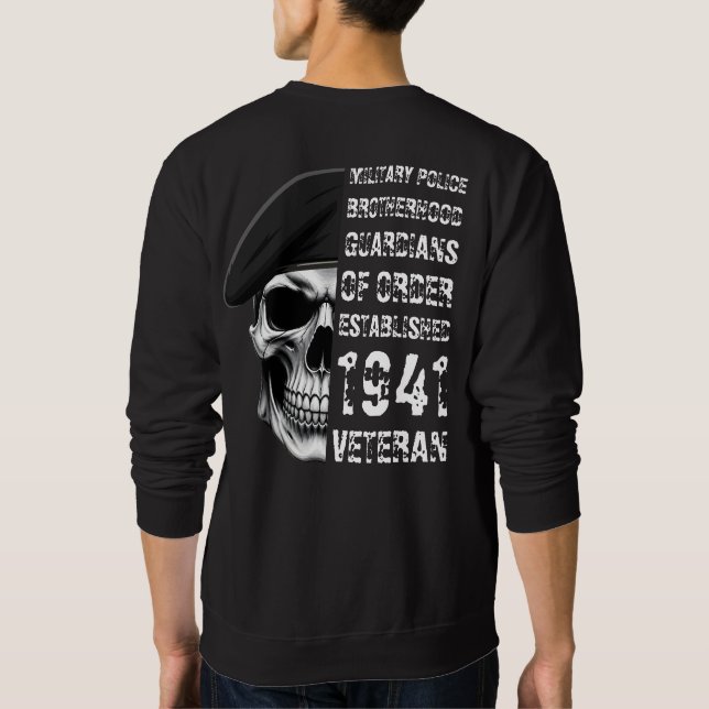 Militärpolisbrödraskap Veteran Skalle Lång Ärmad Tröja (Baksida)