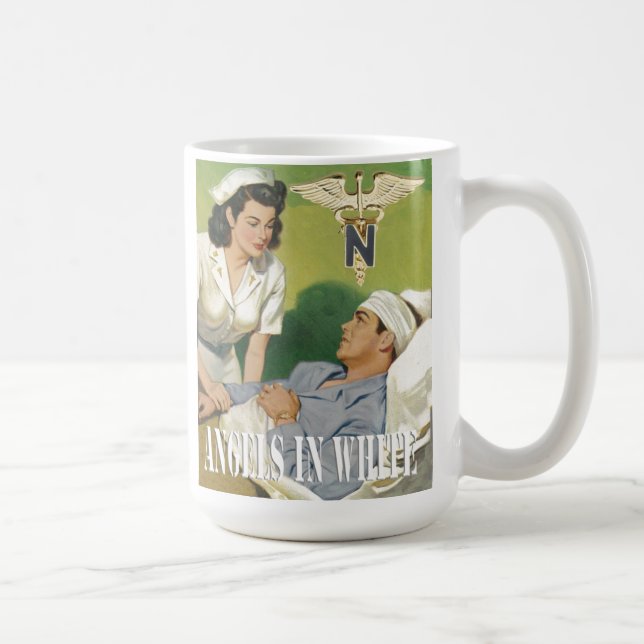 Militärsjuksköterskor - änglar i vitkaffekopp kaffemugg (Höger)
