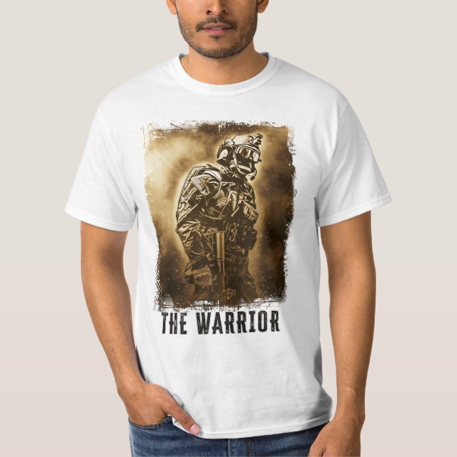 Militärsoldat vid Warrior Abstrakt Hero Veteran Ar T Shirt (Framsida)