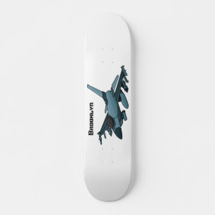 Militärstridsflygplan jet flygplan tecknad mini skateboard bräda 18,5 cm