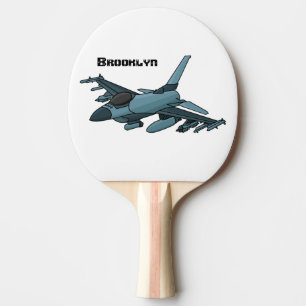 Militärstridsflygplan jet flygplan tecknad pingisracket