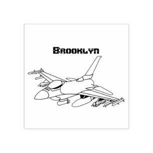 Militärstridsflygplan jet flygplan tecknad stämpel