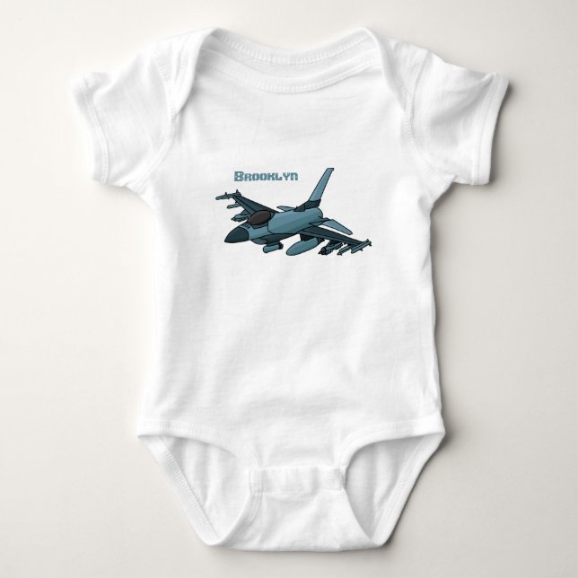Militärstridsflygplan jet flygplan tecknad t shirt (Framsida)