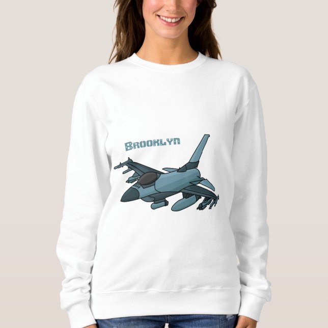 Militärstridsflygplan jet flygplan tecknad t shirt (Framsida)