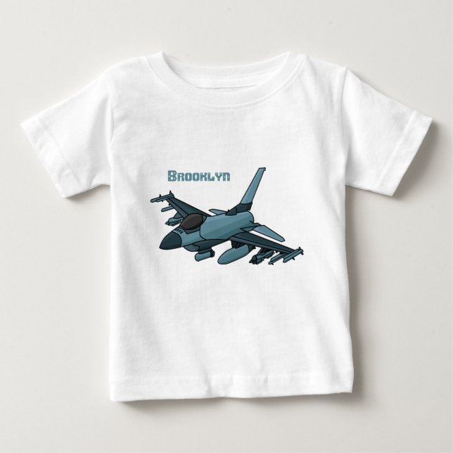 Militärstridsflygplan jet flygplan tecknad t shirt (Framsida)