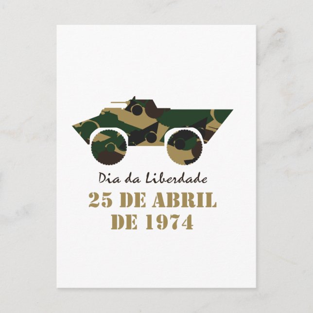 Militärsymbolen fordon av den 25 april Revolution Vykort (Framsida)