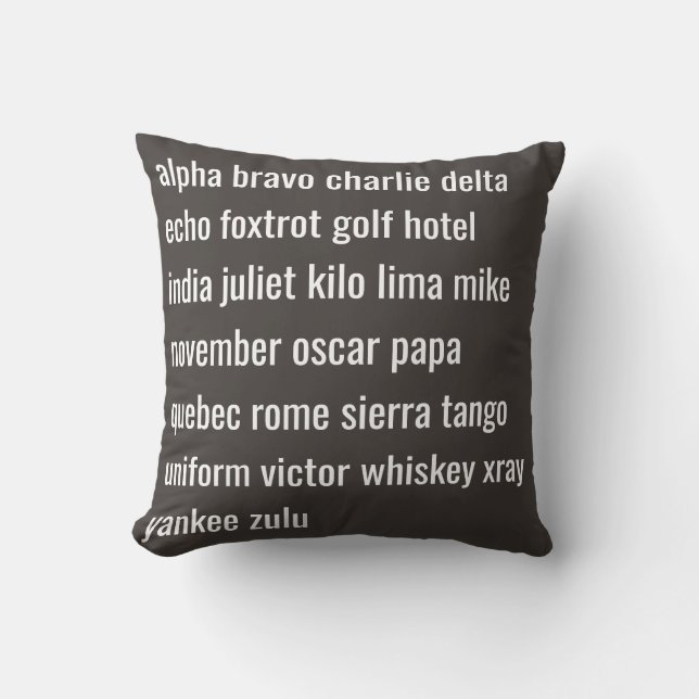 militärt alfabet kudde (Framsida)