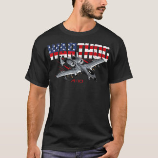 Militärt flygplan A10 Warthog American Flagga T Shirt