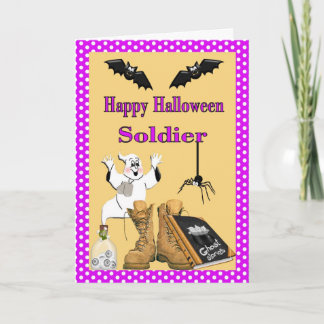 Militärt Halloween kort för soldat