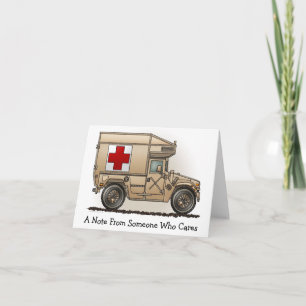 Militärt Hummer Ambulance Note Card Kort