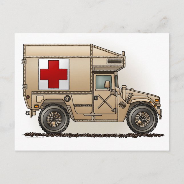 Militärt Hummer Ambulance-vykort Vykort (Framsida)