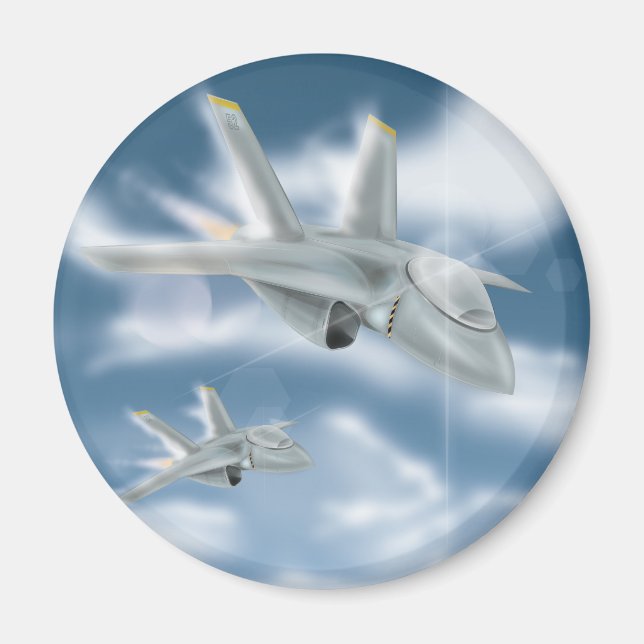 Militärt jetflygplan magnet (Framsidan)