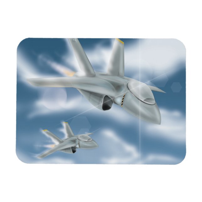 Militärt jetflygplan magnet (Horisontell)