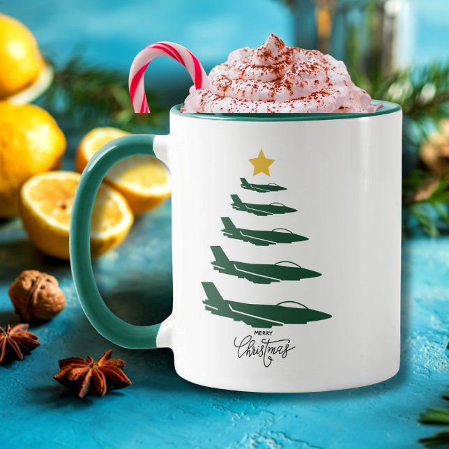 Militärt julgran flygplan WW2 Aviation  Mugg (Skapare uppladdad)