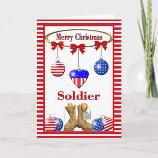 Militärt julkort för soldat helgkort