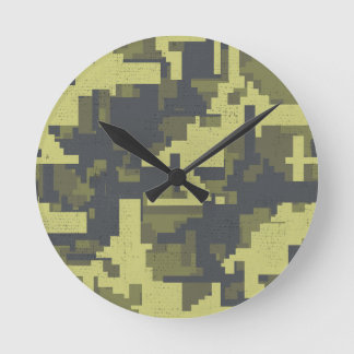 Militärt kamouflage mönster rund klocka