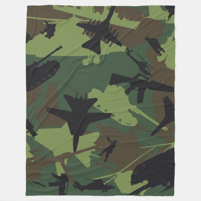 Militärt kamouflagemönster fleecefilt (Framsidan)