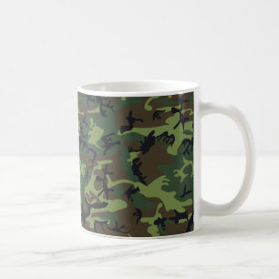 Militärt kamouflagemönster för grön skog kaffemugg