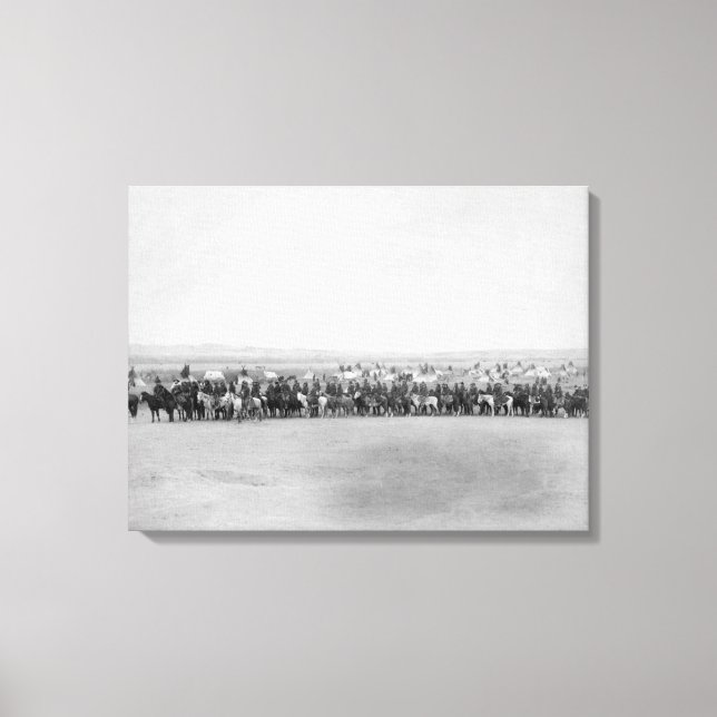 Militärt Manar med 70 indiska lakotsoter Canvastryck (Framsida)