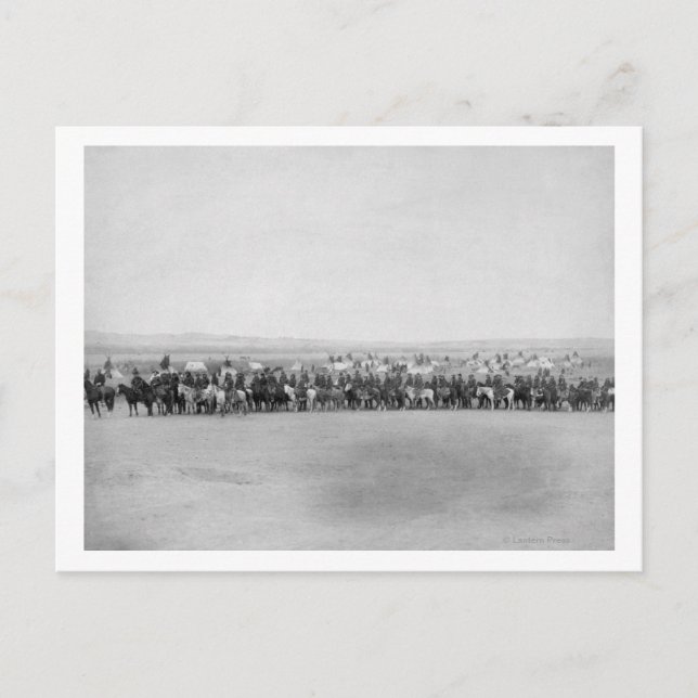 Militärt Manar med 70 indiska lakotsoter Vykort (Framsida)