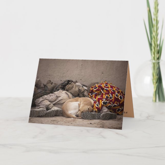 militärt manar och hund inspiration kort (Framsida)