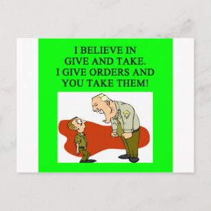 militärt skämt vykort