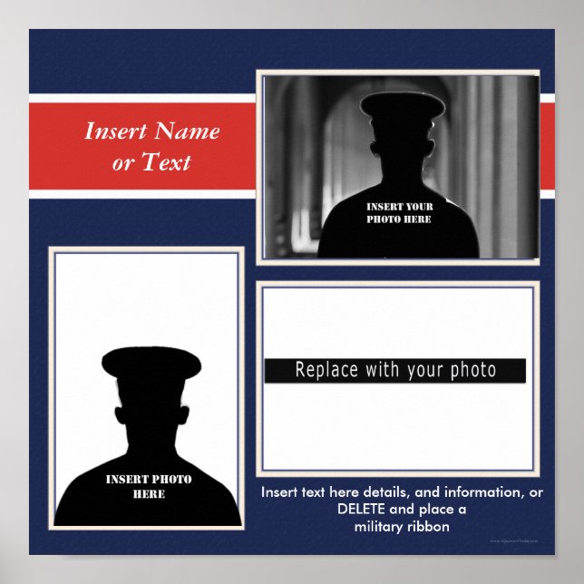 Militärt temerat fotokollage poster (Framsidan)