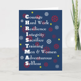 Militärt USA Anpassade God jul Blue Helgkort