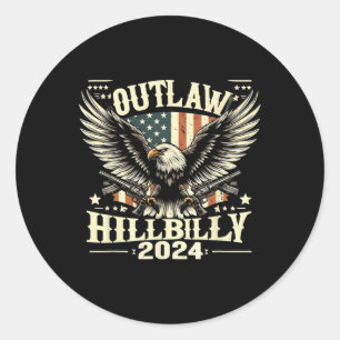 Militärt utslag Hillbilly 2024 USA:s valdag Runt Klistermärke