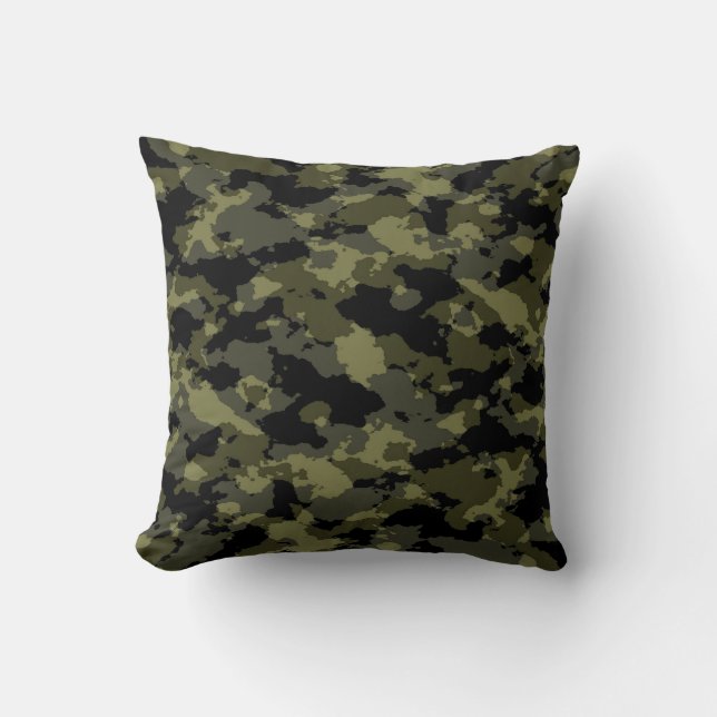 Militärt Woodland Camo Pillow Kudde (Framsida)
