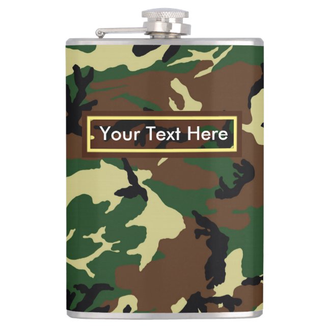 Militärt Woodland Camouflage 6 oz eller 8 oz Fickplunta (Framsidan)