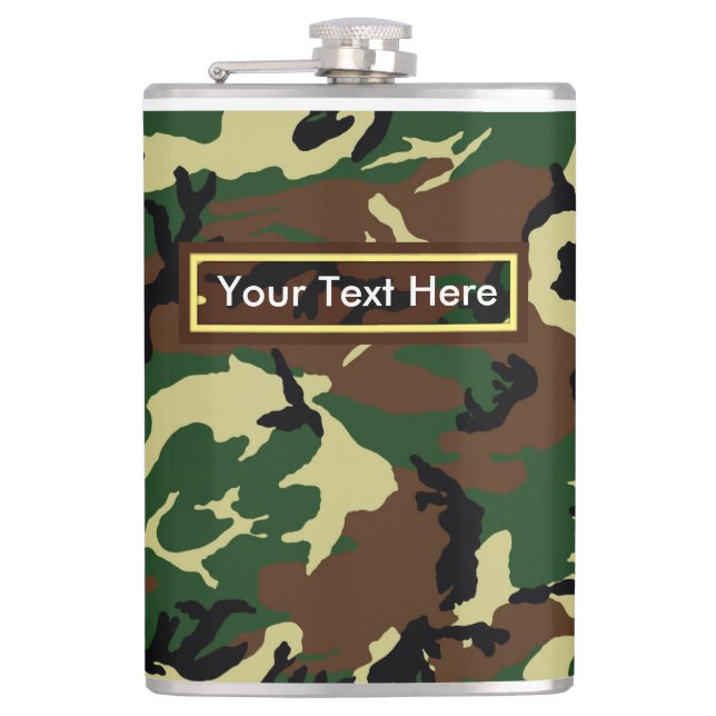 Militärt Woodland Camouflage 6 oz eller 8 oz Fickplunta (Framsidan)