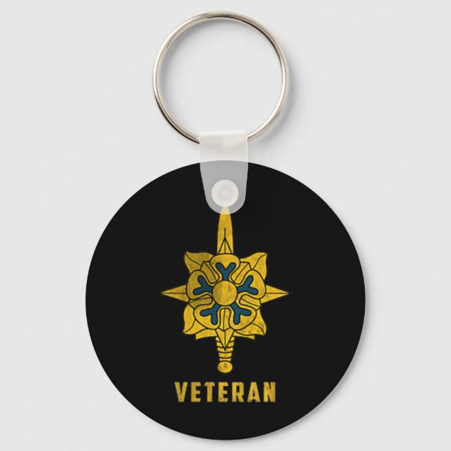 Militärunderrättelsetjänsten Veteran Logotyp Pappa Nyckelring (Framsida)
