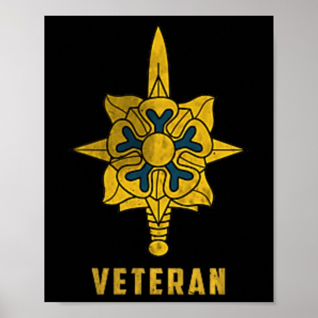 Militärunderrättelsetjänsten Veteran Logotyp Pappa Poster (Framsidan)