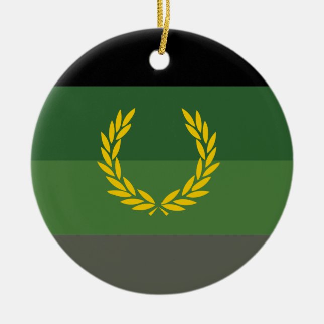 Militäruniform Stolthetsflagga Julgransprydnad Keramik (Framsidan)