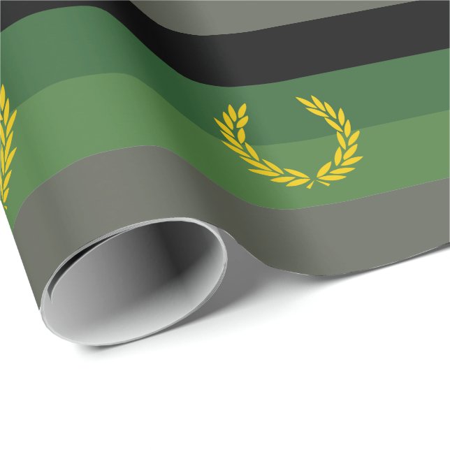 Militäruniforms stolthetsflagga presentpapper (Rullad Hörn)
