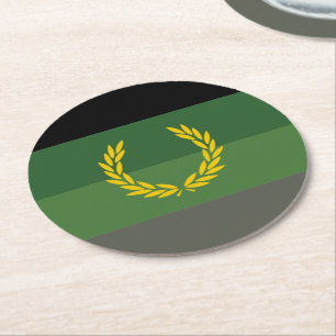 Militäruniforms stolthetsflagga underlägg papper rund