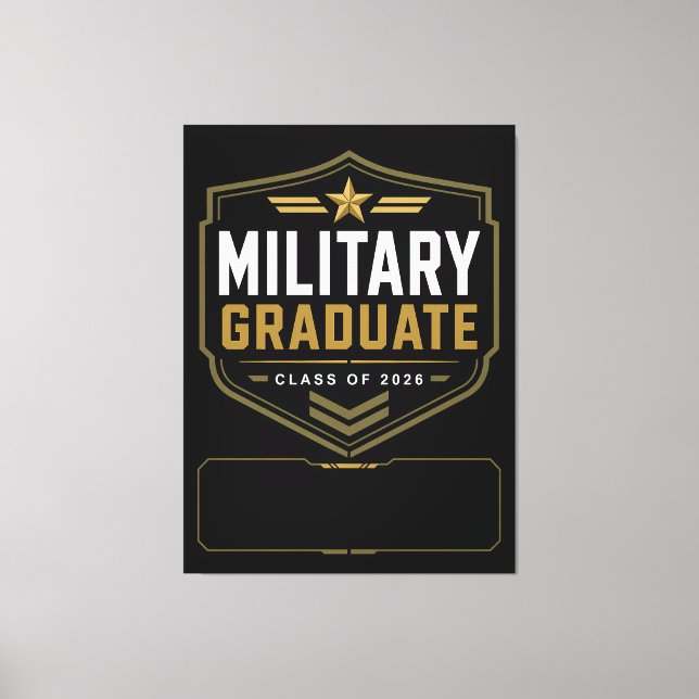 Militärutexaminerad 2026 Anpassat Namn Canvas (Framsida)