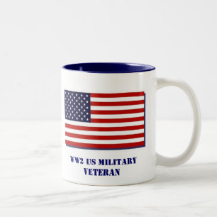 Militärveteran för WW2 US Två-Tonad Mugg