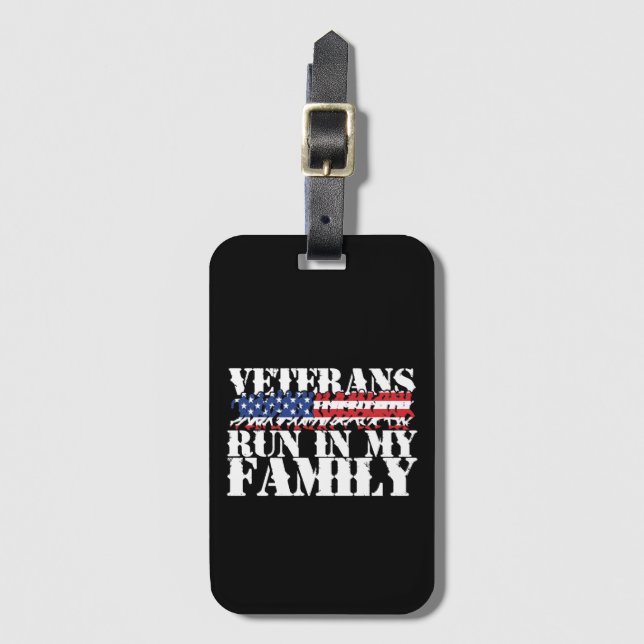 Militärveteraner Springa i min familj - Köra Bagagebricka (Framsida vertikal)