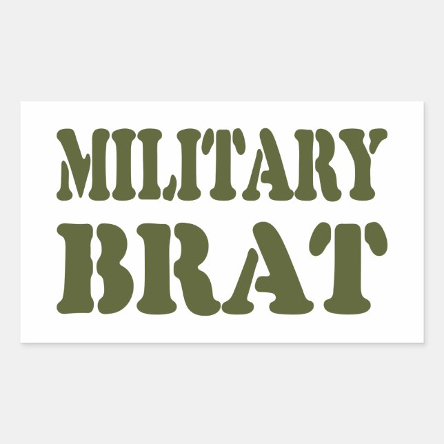 MILITARY BRAT REKTANGULÄRT KLISTERMÄRKE (Framsida)