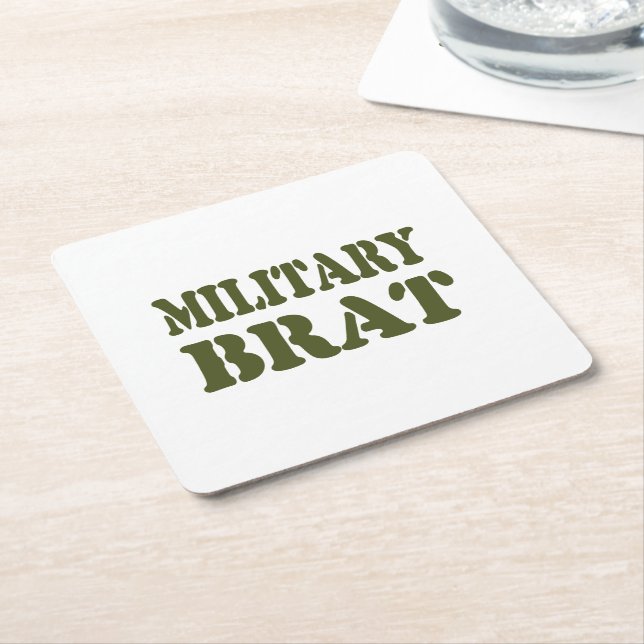 MILITARY BRAT UNDERLÄGG PAPPER KVADRAT (Vinklad)