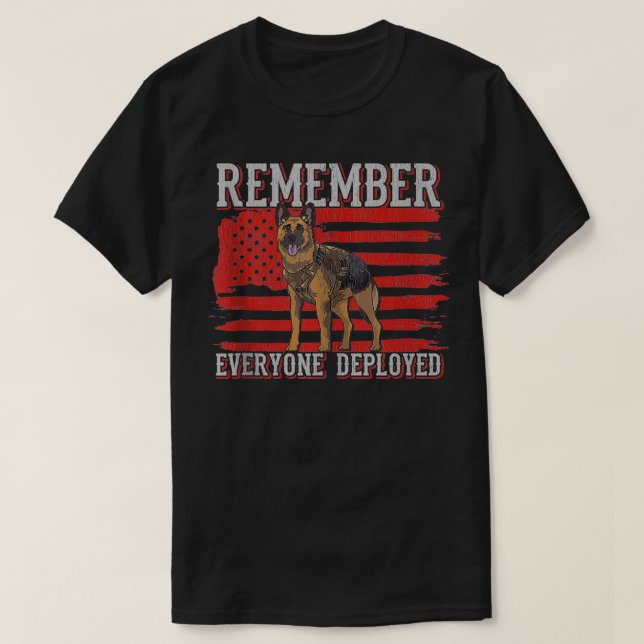 Military Dog Service RED Friday Remember Everyone  T Shirt (Design framsida)