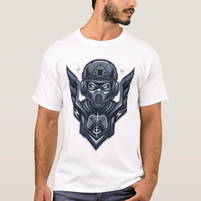 Military Gamer Emblem T-Shirt (Framsida)