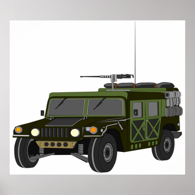 Military Humvee Off-Road Tactical Vehicle Poster (Framsidan)