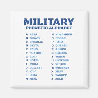 Military Phonetic Alphabet ICAO Alfa Zulu Chart Magnet