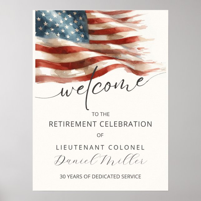 Military Retirement Welcome Poster | Editable (Framsidan)