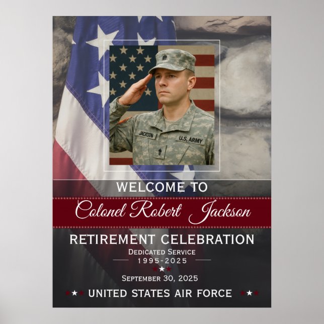 Military Retirement Welcome Sign Poster (Framsidan)